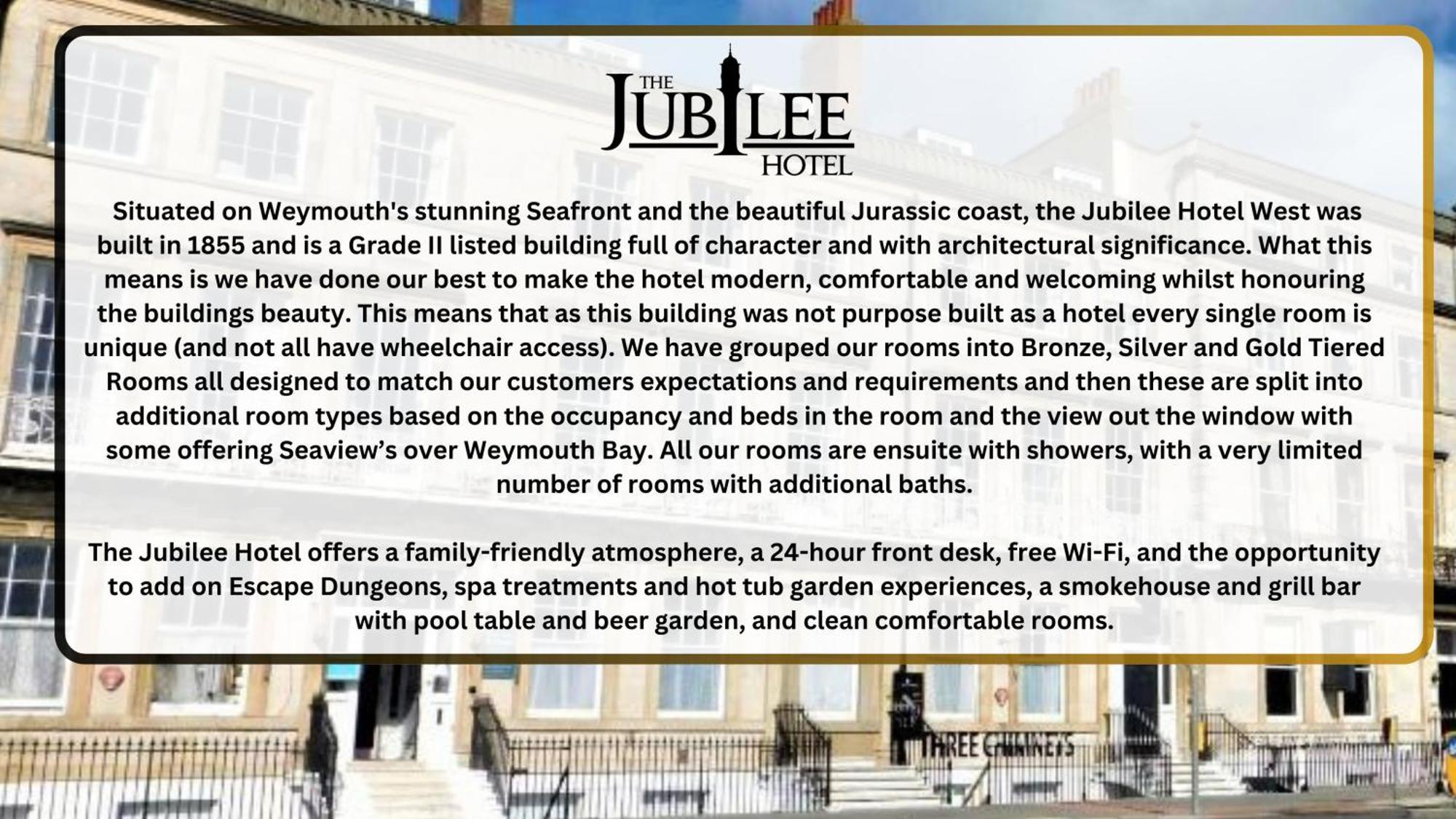 The Jubilee Hotel East - With Spa Facilities & Smokehouse - Newly Refurbished Facilities Weymouth Exterior foto